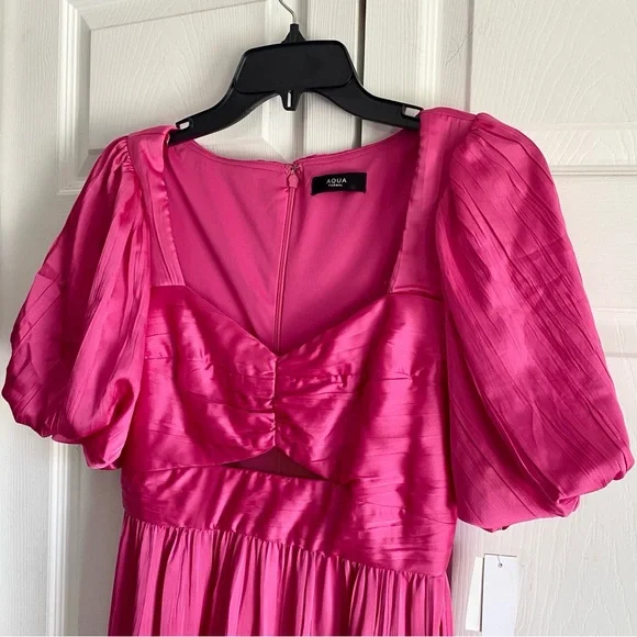 navy blue dress for baby girl AQUA Formal Pleated Cutout A-Line Dress Women's 0 Pink Back Zipper Closure main image 1